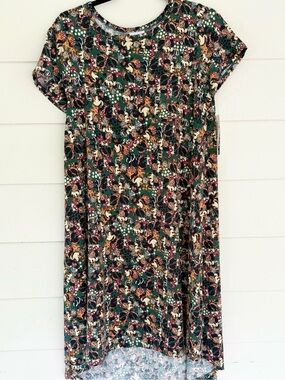 Forest Green Minnie Mouse Print Swing Dress XS